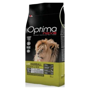 غذای خشک گربه ضد گلوله مویی اپتیما نوا هیربال مرغ و برنج ۸ کیلوگرمی (Optimanova Cat Hairball)