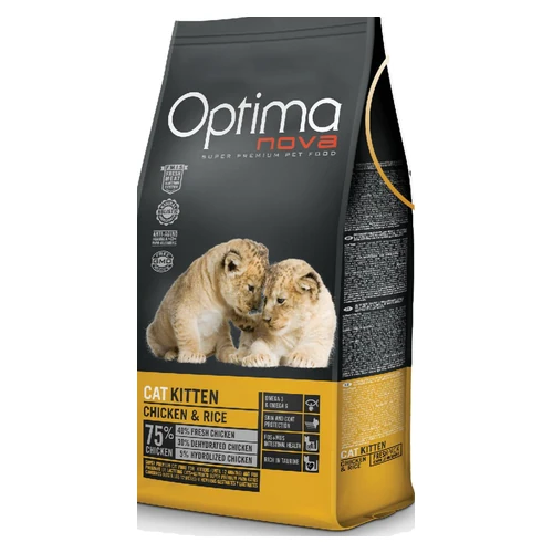 غذای خشک بچه گربه اپتیما نوا مرغ و برنج ۸ کیلوگرمی (Optimanova Cat Kitten)